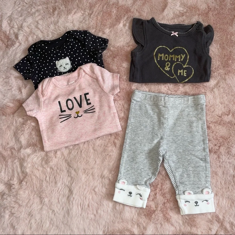 Lot of 0-3 month Carters baby girl clothes - Picture 4 of 6